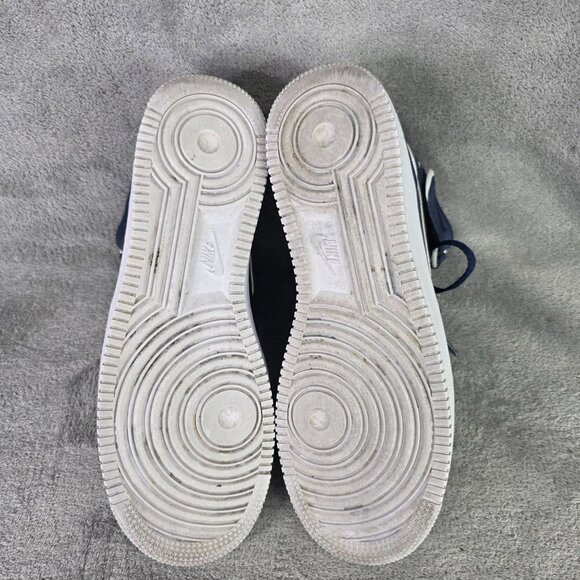 Mens Nike Air Force 1 Navy & White High Top Sneakers Leather Basketball Shoes 12 - Picture 8 of 8